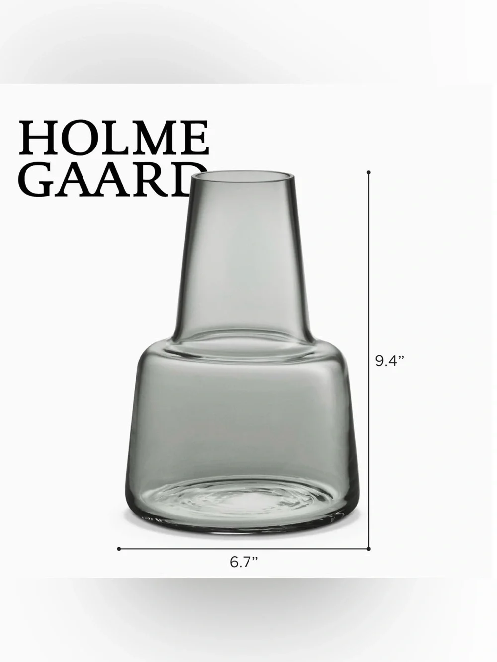 Holmegaard Large 9.4” Smoke Flora Mouth Blown Vase designed by Louise Campbell